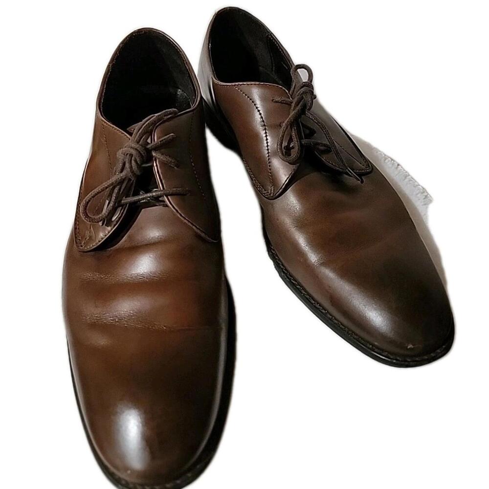 John Varvatos Star USA Brown Leather Oxfords Dress Shoes 10.5 M - Picture 12 of 15